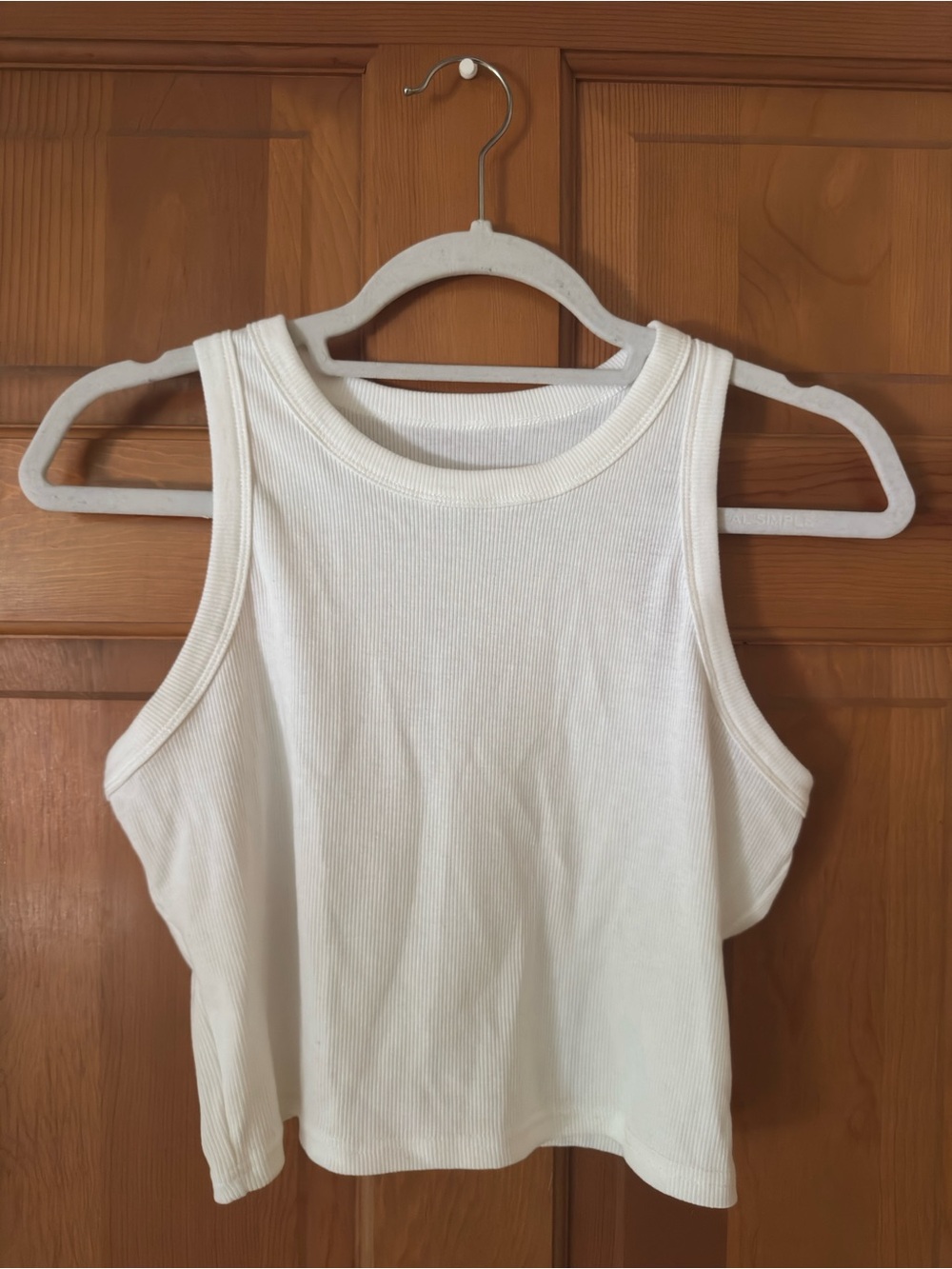 SHEIN White Ribbed Tank Top